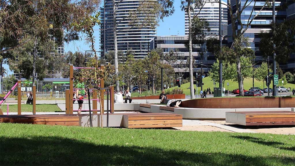 Commercial projects urban spaces recycled timber wood outdoor indoor external internal design cladding flooring boardroom table desk seating bench shelving battens melbourne australia timber revival MALA studio