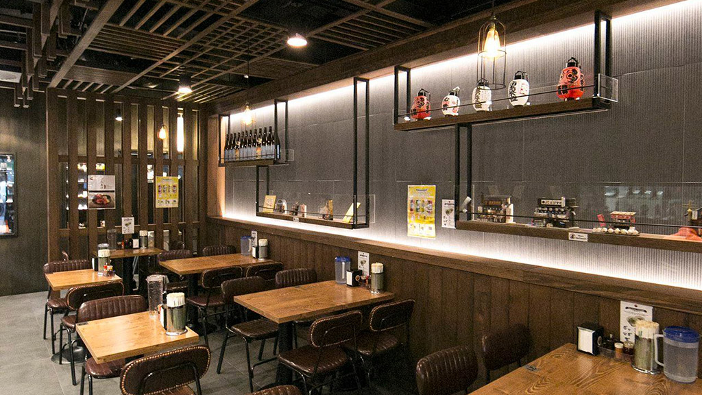 shujinko ramen restaurant bar cafe flinders melbourne design fit out construction architect timber vic ash ceiling roof feature